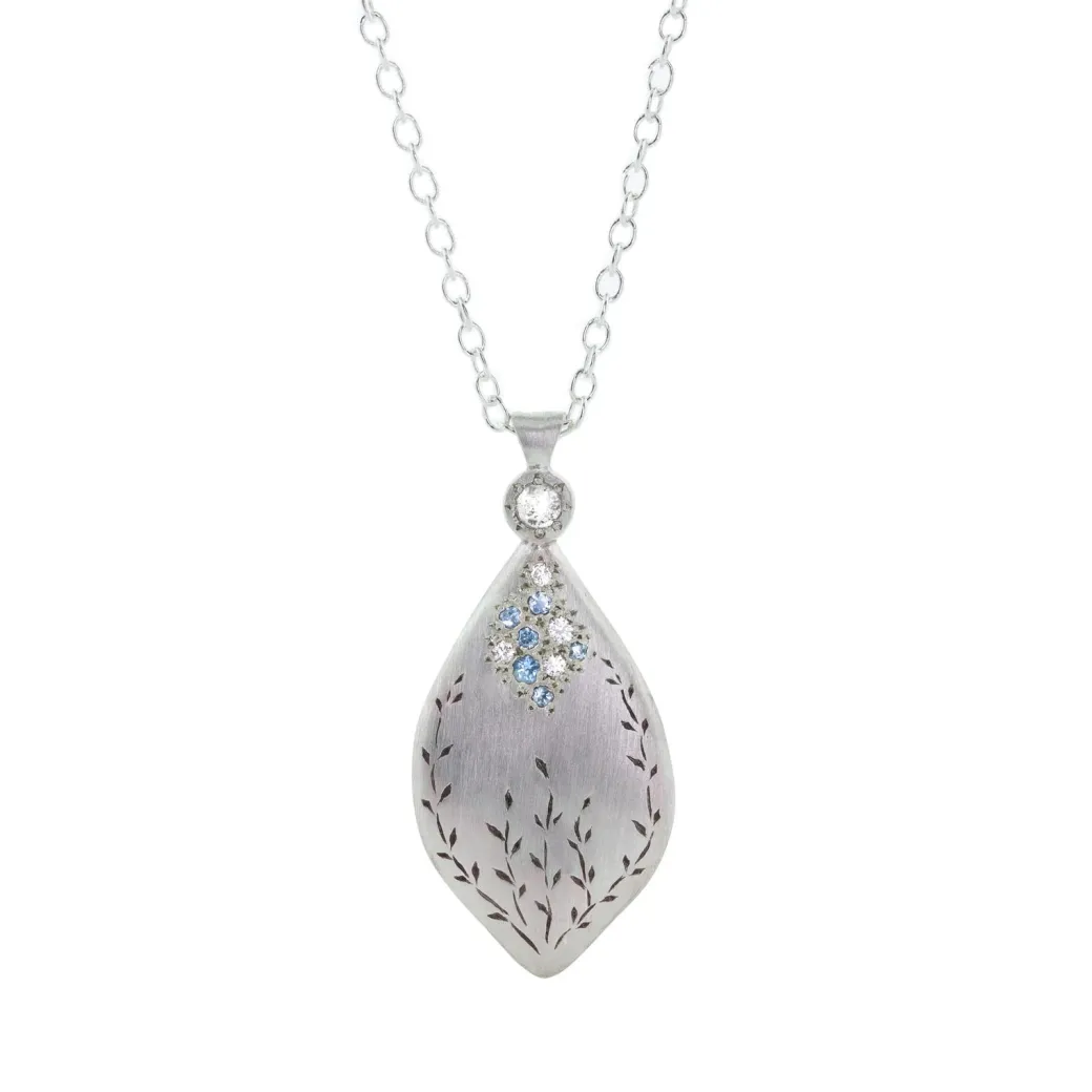 Adel Chefridi – Aqua and Diamond Secret Garden Pendant