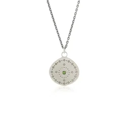 Adel Chefridi - Nostalgia Necklace with Emerald in Sterling Silver