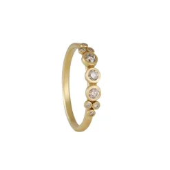 Ananda Khalsa - Three Champagne Diamond Bezel Ring