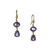 Annie Fensterstock – Double Sapphire with Diamond Accent Earrings
