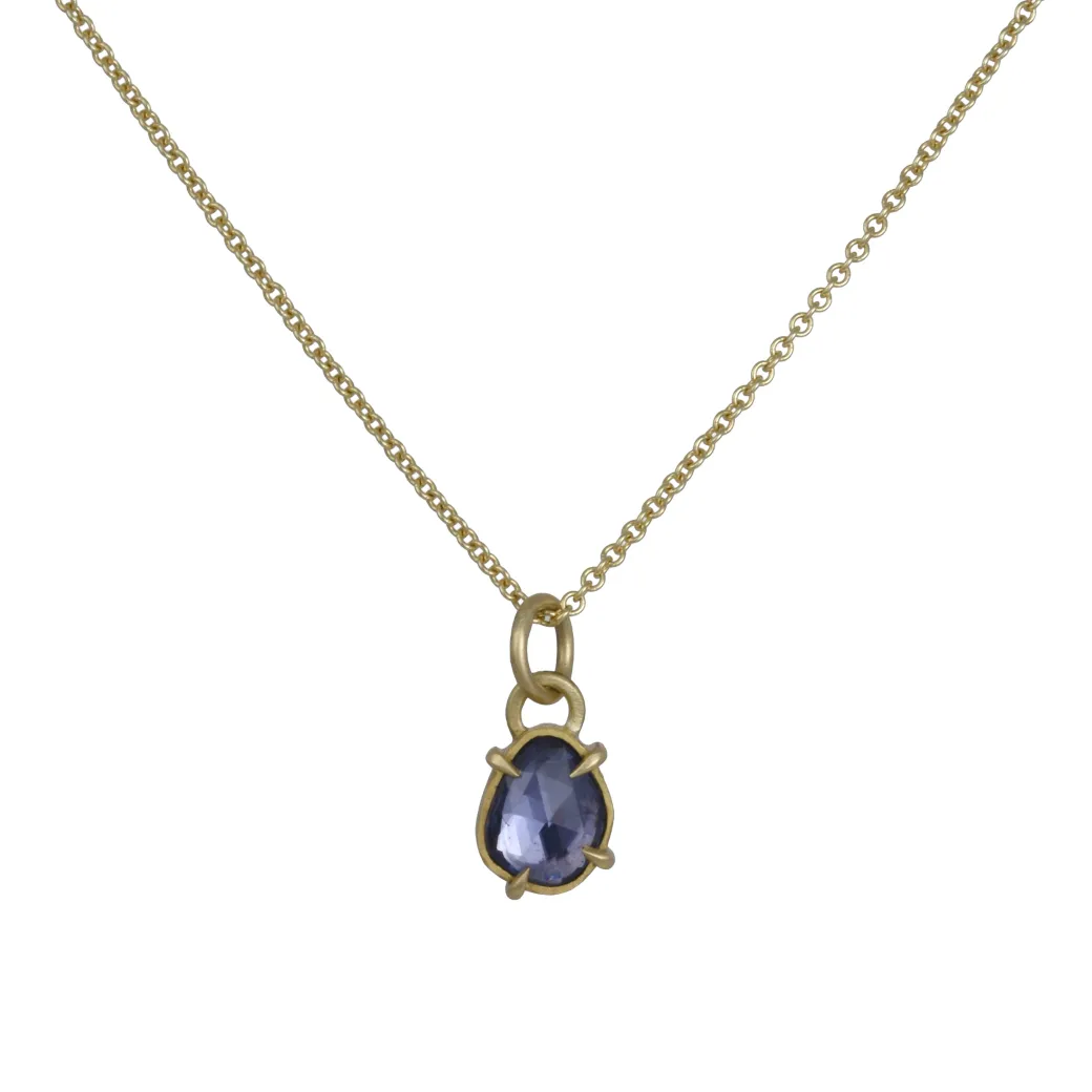 Annie Fensterstock – Rose cut Sapphire Pendant