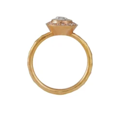 Annie Fensterstock - Rose Cut Diamond in a Halo Setting