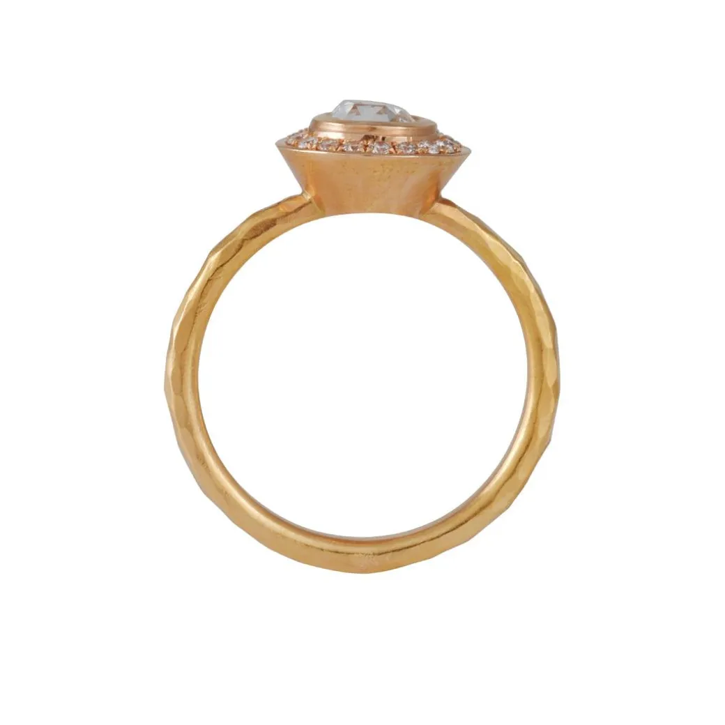 Annie Fensterstock - Rose Cut Diamond in a Halo Setting