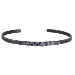 Annie Fensterstock – Thin Rock Cuff in Sapphire Mix