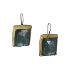 Austin Titus - Square Fold Earrings with Green Kyanite