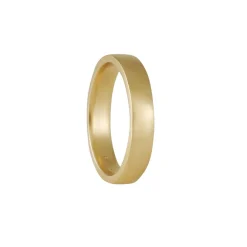 Black Barc - 4mm Squared Wedding Band in 14K Yellow Gold, Size 6