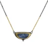 Blue Kyanite Crescent Split Necklace