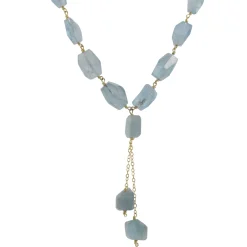 Brooklyn Gemologist - Facted Aquamarine Dangle Necklace