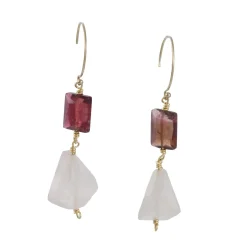 Brooklyn Gemologist - Pink Tourmaline and Pink Quartz Earrings