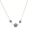 Carla Caruso - Grand Linear Grey Pearl Necklace