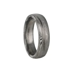 Chris Ploof - 6mm Starlight Damascus Band With Oxidized Finish