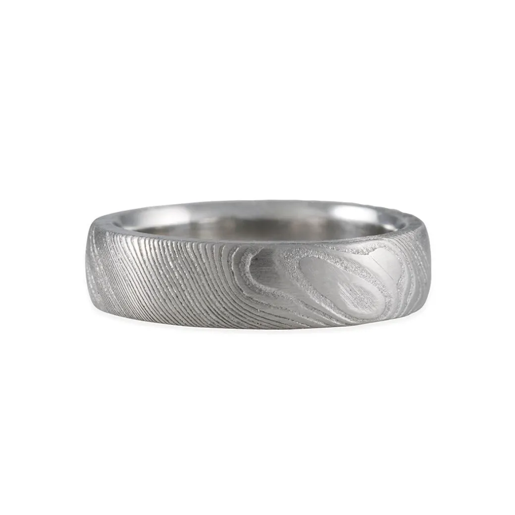 Chris Ploof - "Storm's Eye" 5mm Semi Round Damascus Band