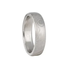 Chris Ploof - "Storm's Eye" 5mm Semi Round Damascus Band