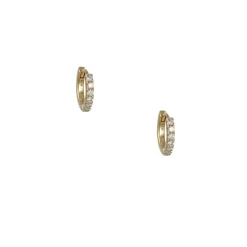 CP Collection - 10mm Diamond Huggie Hoop Earrings