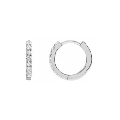 CP Collection - 12mm Diamond Huggie Hoop Earrings