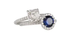 Cp Collection - Small Halo Martini Setting with Blue Sapphire