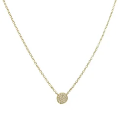 Cp Collections - Mini Diamond Disc Necklace in 14K Yellow Gold