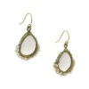 Danielle Welmond - Crystal Quartz with Pearl Earrings in Gold Fill