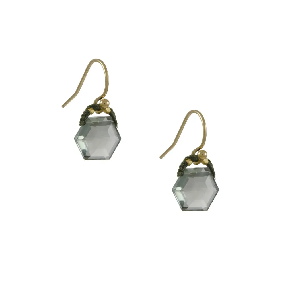Danielle Welmond - Green Amethyst Hexagon Drop Earrings