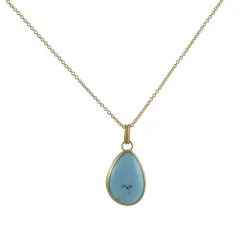 Golden Hills Turquoise Pendant in 18ky