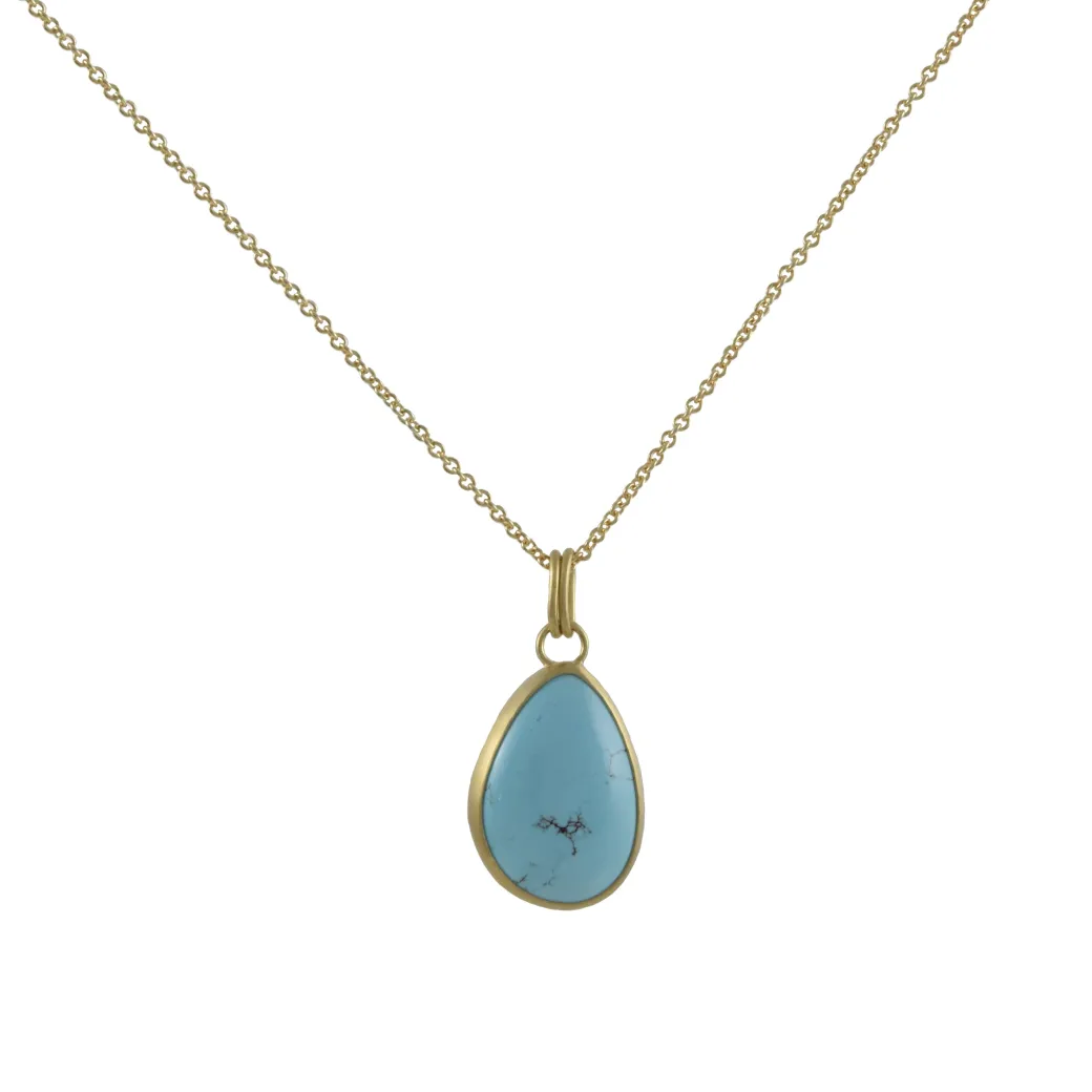 Golden Hills Turquoise Pendant in 18ky