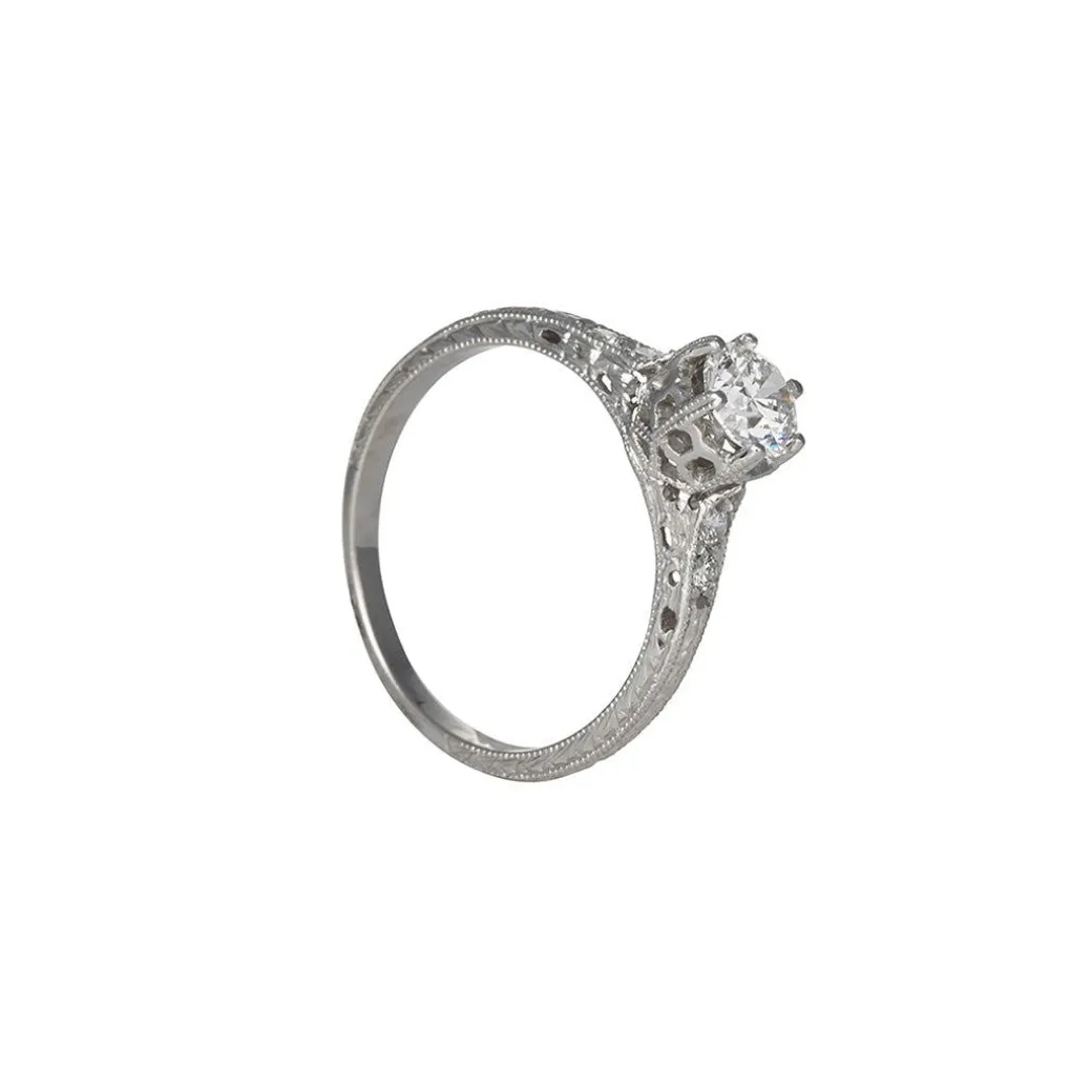 Infinity Collection - Six Prong Engraved Solitaire Band