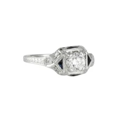 Infinity Collection - Vintage Style Diamond and Sapphire Ring