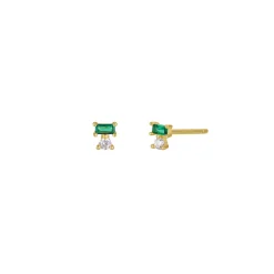 JaxKelly – Emerald Baguette + CZ Studs