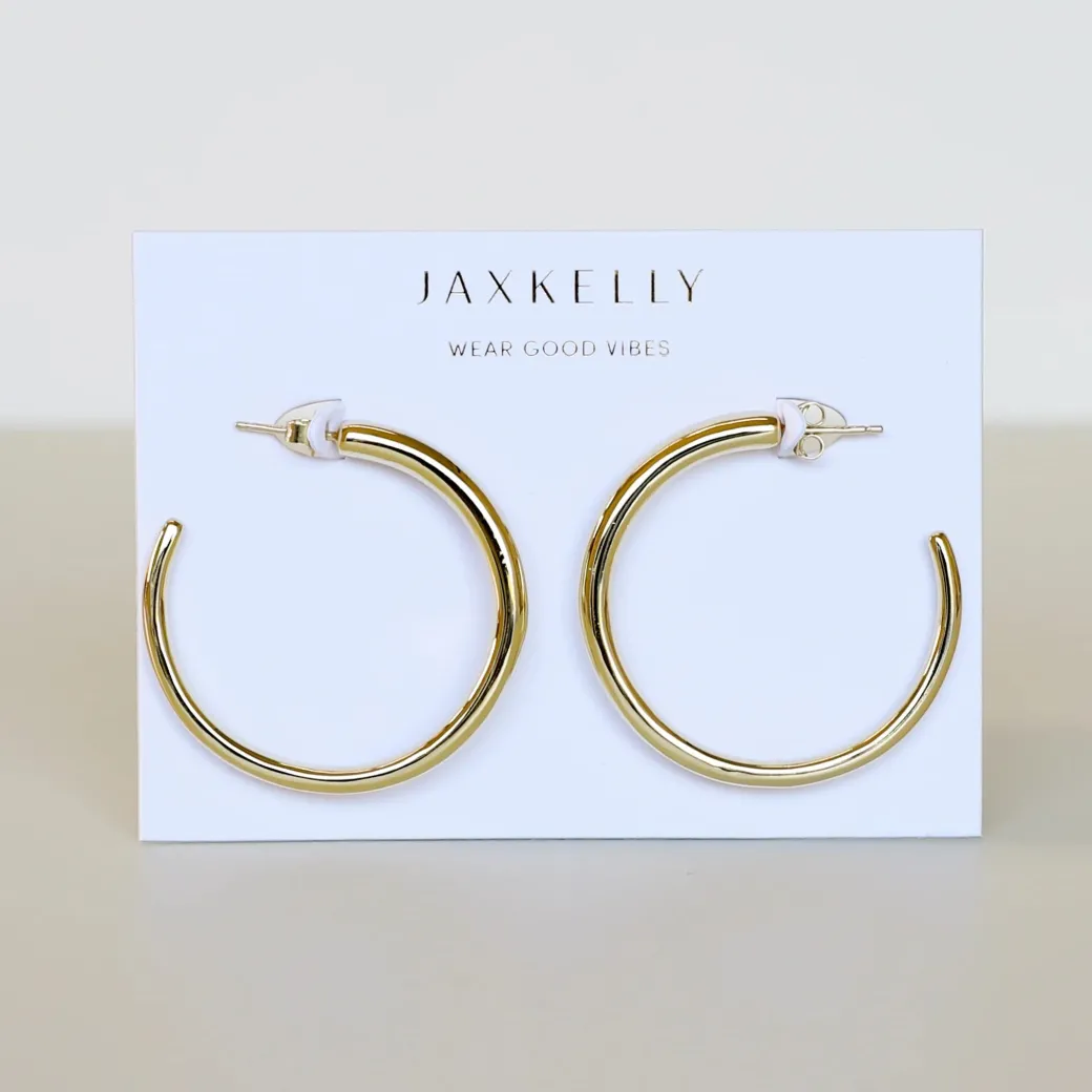 Jaxkelly - Everyday Gold Large Hoop Earrings
