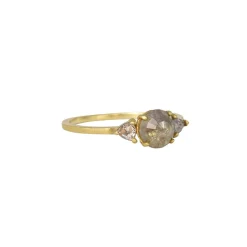 Jennifer Dawes - Three Raw Diamonds Engagement Ring
