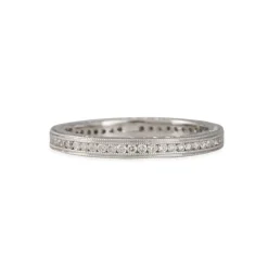 Jolie - Channel Set Diamond Eternity Band with Milgrain in 18K White Gold