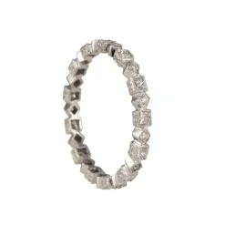 Jolie - Geometric Shapes Diamond Eternity Band in 18K White Gold