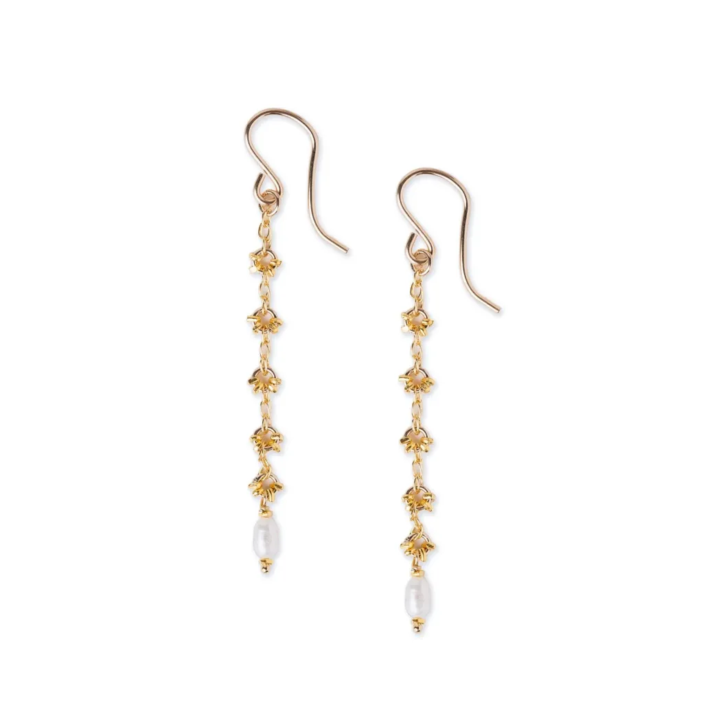 Kate Winternitz- Landon Long Pearl Earrings