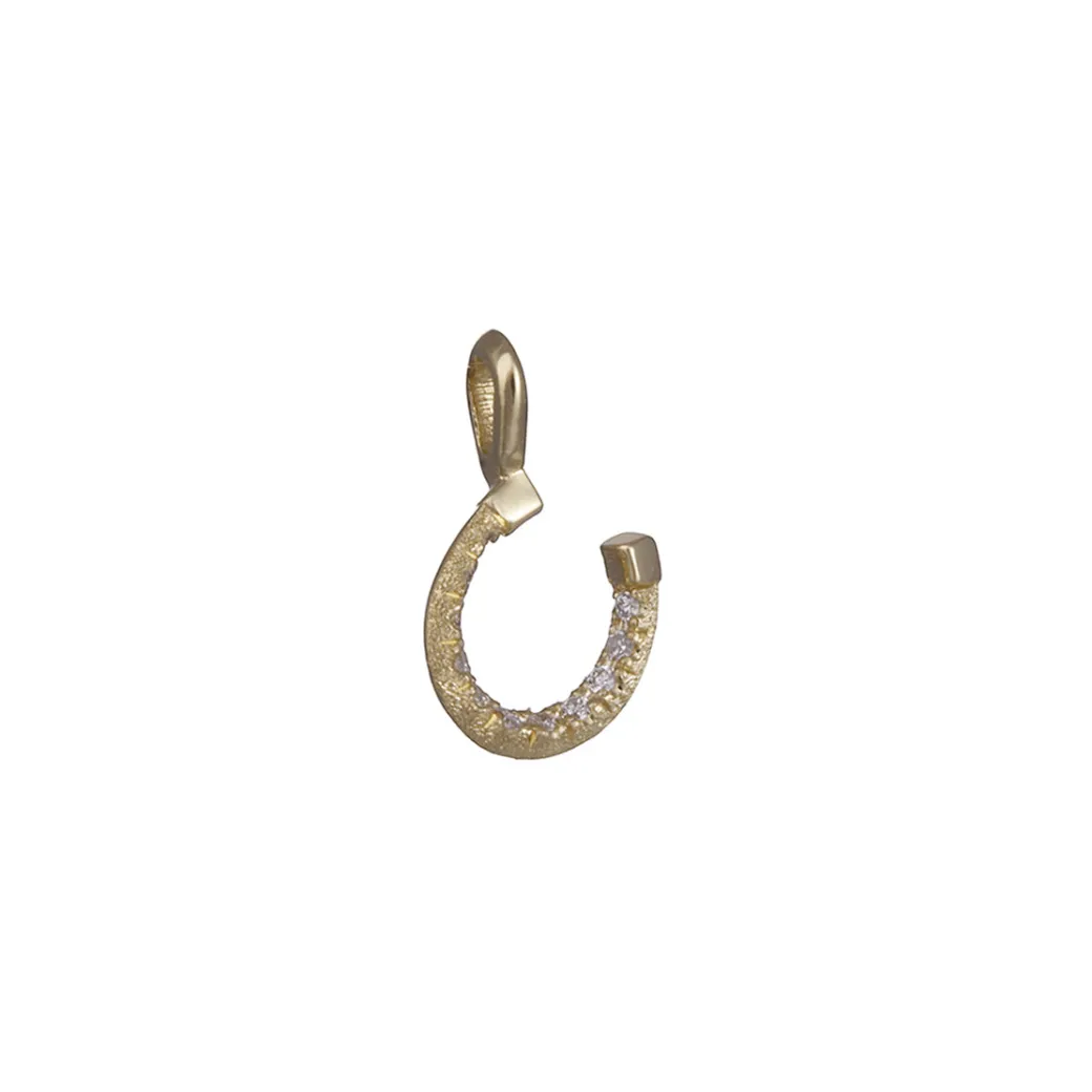 Kima – Mini Horseshoe Charm with White Diamonds