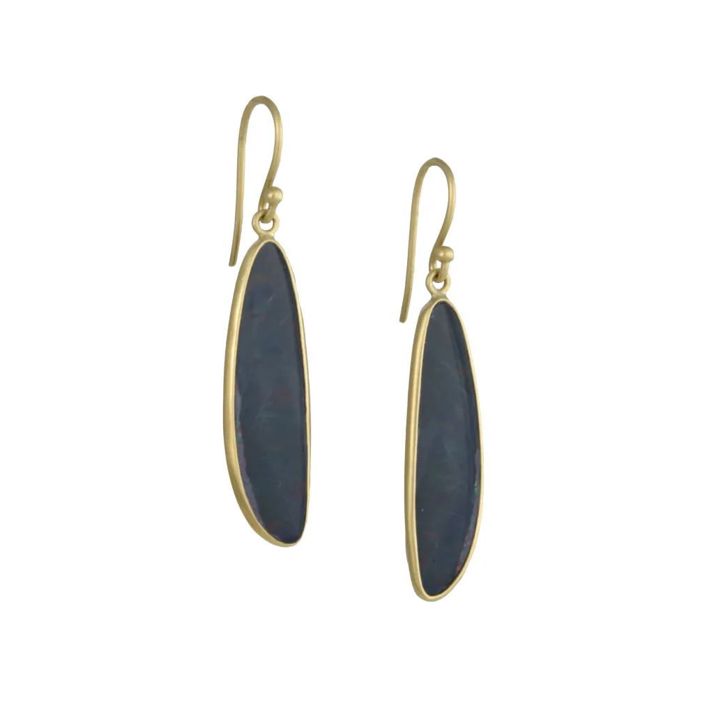 Kothari – One of a Kind “Midnight” Boulder Opal Earrings