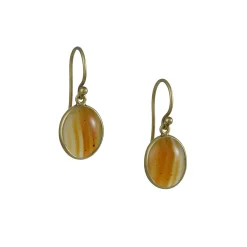 Kothari – One of a Kind Oval Montana Agate Earrings