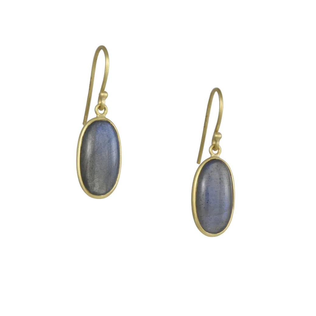 Kothari – Oval Labradorite Drop Earrings