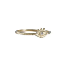 Lio and Linn - Evil Eye Ring in 14ky gold with Diamond