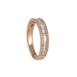 Liven - Channel Set Diamond Baguette Ring in 14K Rose Gold