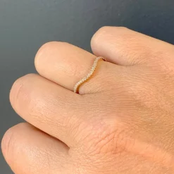 Liven - Petite Curve Halfway Band in 14K Rose Gold