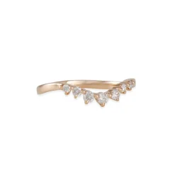 Liven - Seven Diamonds Curved Band in 14K Rose Gold