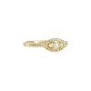 Liven - Triple Rose Cut Diamond Ring With Marquise Halo in 14K Gold
