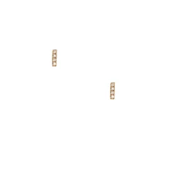 Liven Co. - Small Diamond Gold Bar Post Earrings