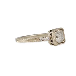 Lori Mclean - Engraved Asscher Cut Diamond Ring