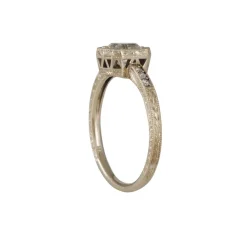 Lori Mclean - Engraved Asscher Cut Diamond Ring