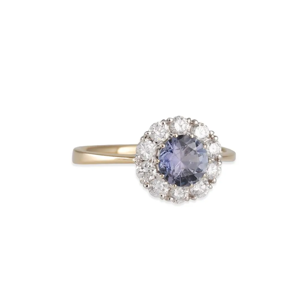 Lori Mclean - Montana Sapphire Diamond Halo Ring