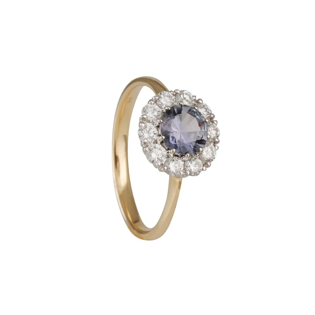 Lori Mclean - Montana Sapphire Diamond Halo Ring