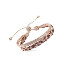 Maaÿaz – Duo Zyn + Mini arrow Bracelet in Rose Gold and Chocolate