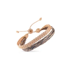 Maaÿaz – Duo Zyn + Mini arrow Bracelet in Peach Gold with Walnut and Peppercorn