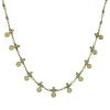 Manjusha – Chalcedony Egyptian Beaded Chain with Gold Discs (Vermeil)